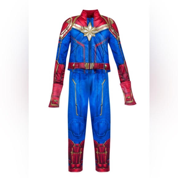 0048 Marvel Blue and Red Superhero Costume with Gold Accents - Picture 6 of 6